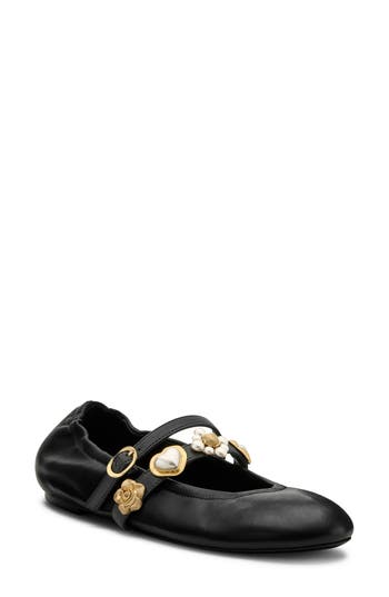 Stuart Weitzman Socharming Mary Jane Flat In Black
