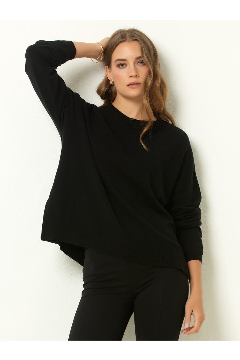 Relaxed Crew Neck Sweater, Alternate, color, Black