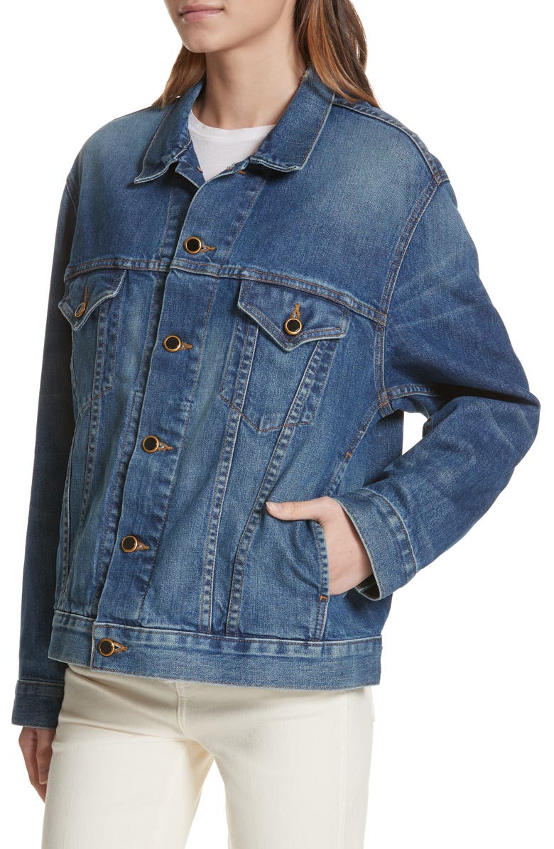 Khaite Cate Oversize Denim Jacket, Alternate, color, 