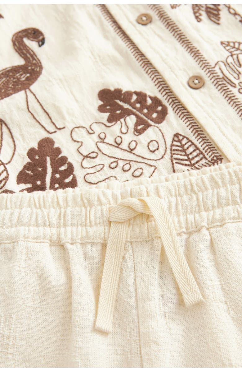 NEXT Kids' Flamingo Print Camp Shirt & Shorts Set, Alternate, color, 