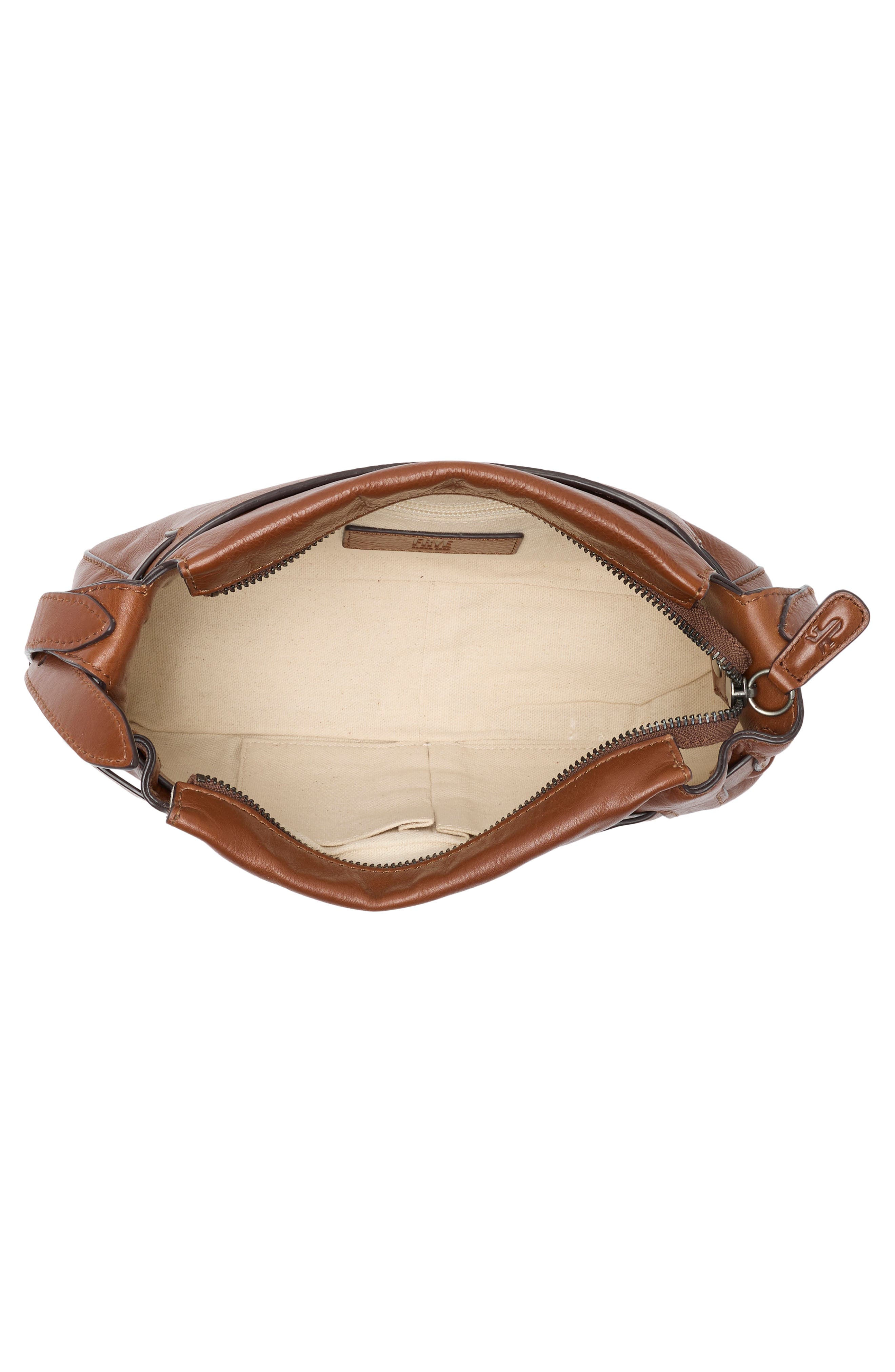 Heather Leather Shoulder Bag, Alternate, color, COGNAC