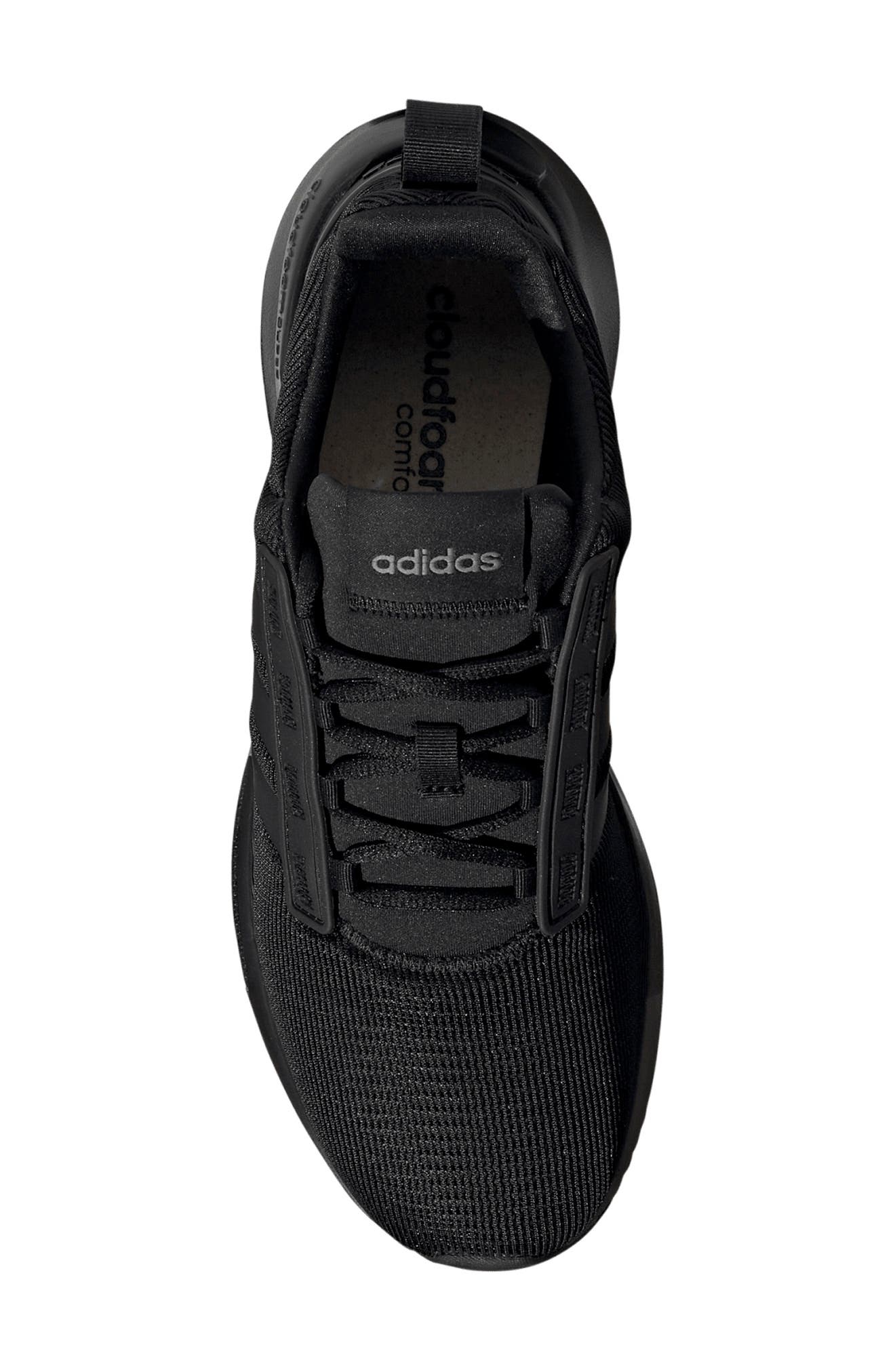 Racer Running Sneaker, Alternate, color, BLACK/ BLACK/ GREY