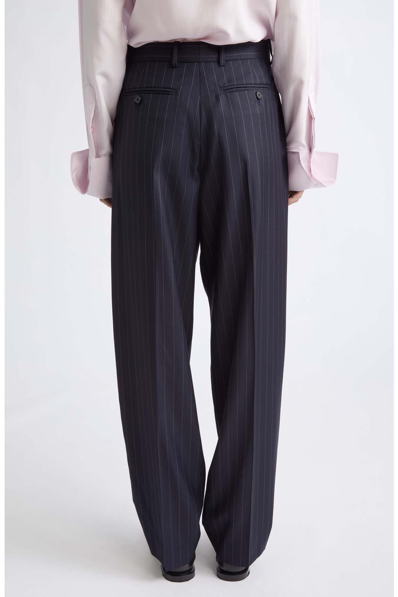 Double Pleat Wool Trousers, Alternate, color, DARK NAVY