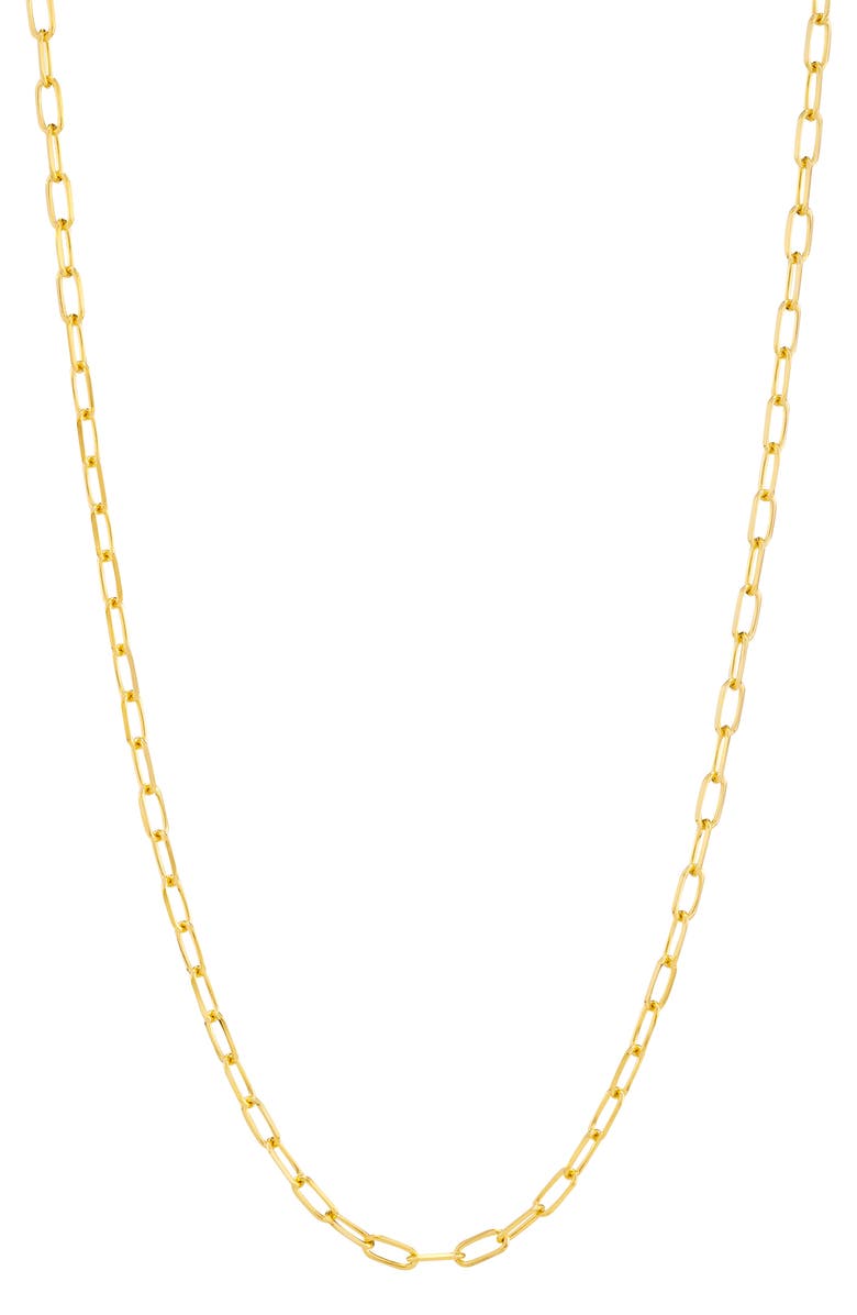 HAWLEY ST Diamond Cut Paper Clip Chain Necklace, Main, color, 