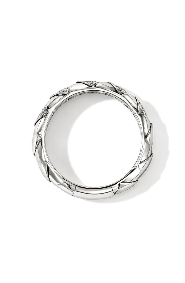 John Hardy Naga Sterling Silver & Diamond Band Ring, Alternate, color, Silver