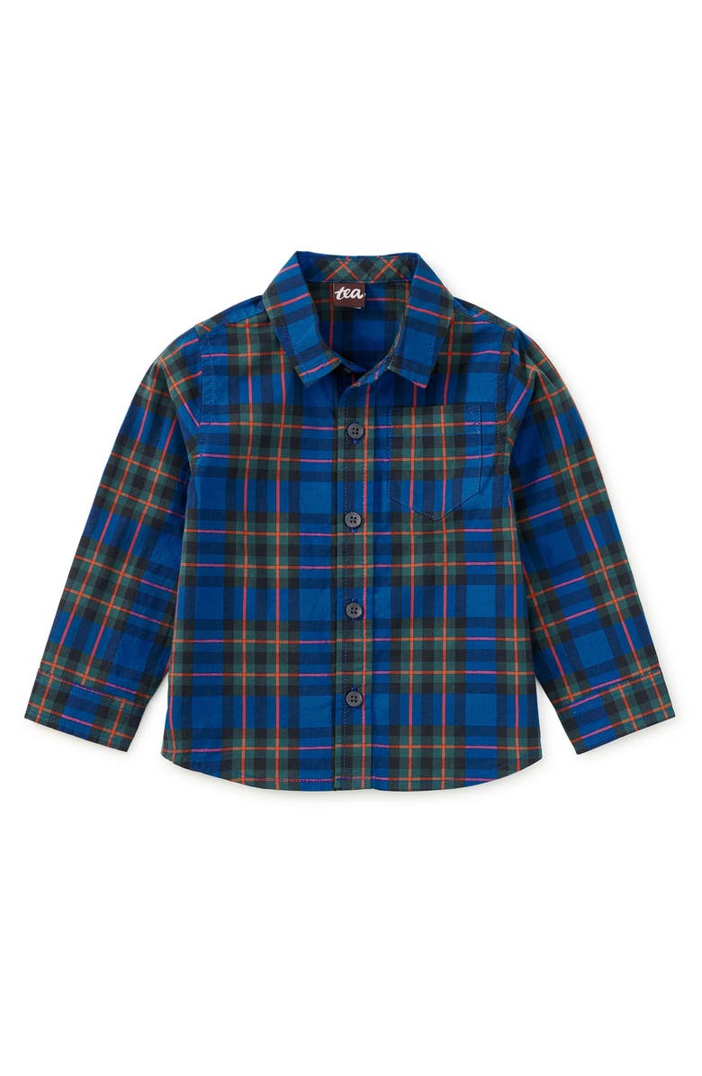 Tea Collection Plaid Button Up Shirt, Main, color, Busan Holiday Plaid