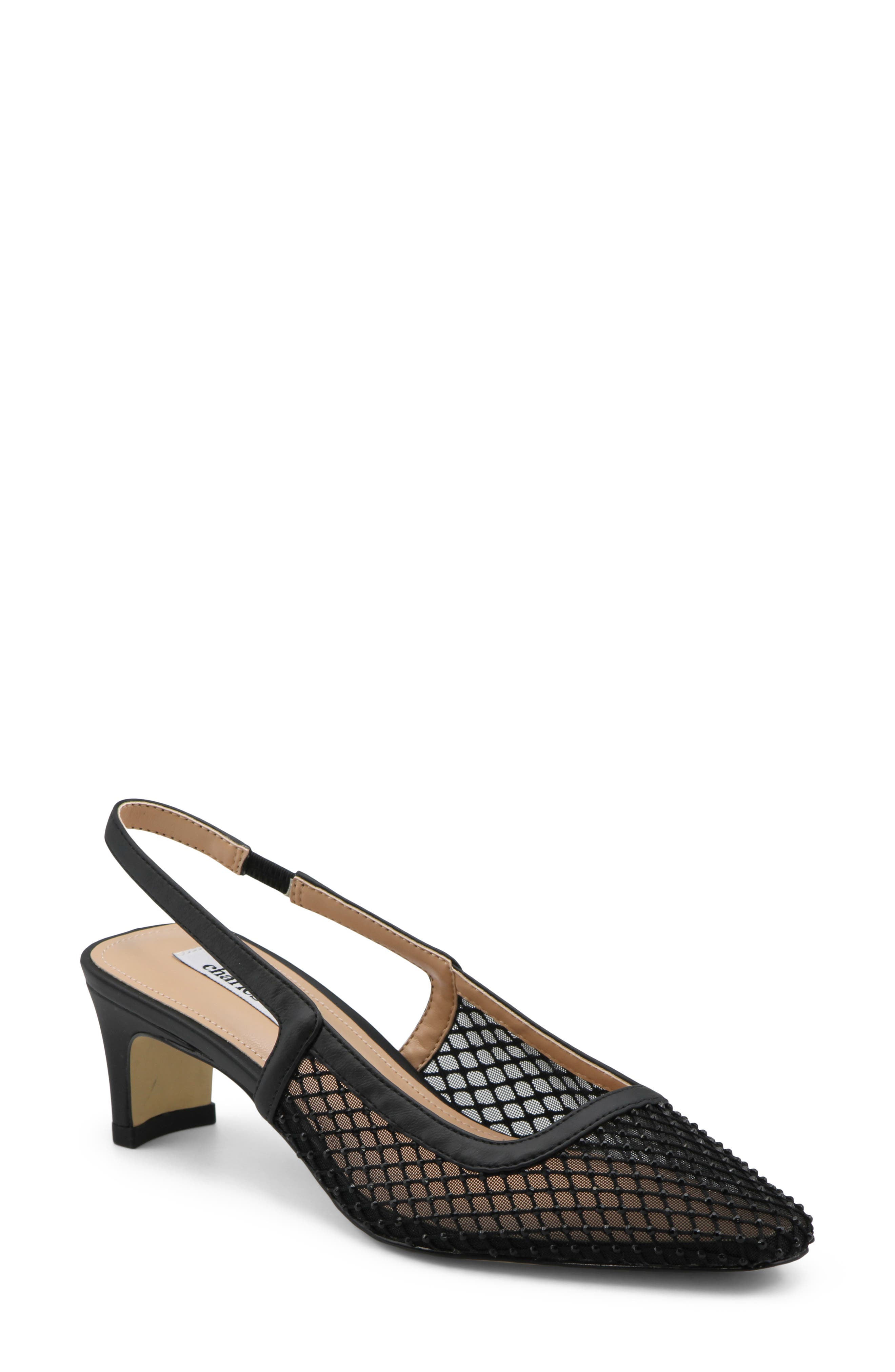 Charles David Shine Slingback Pump, Main, color, Black