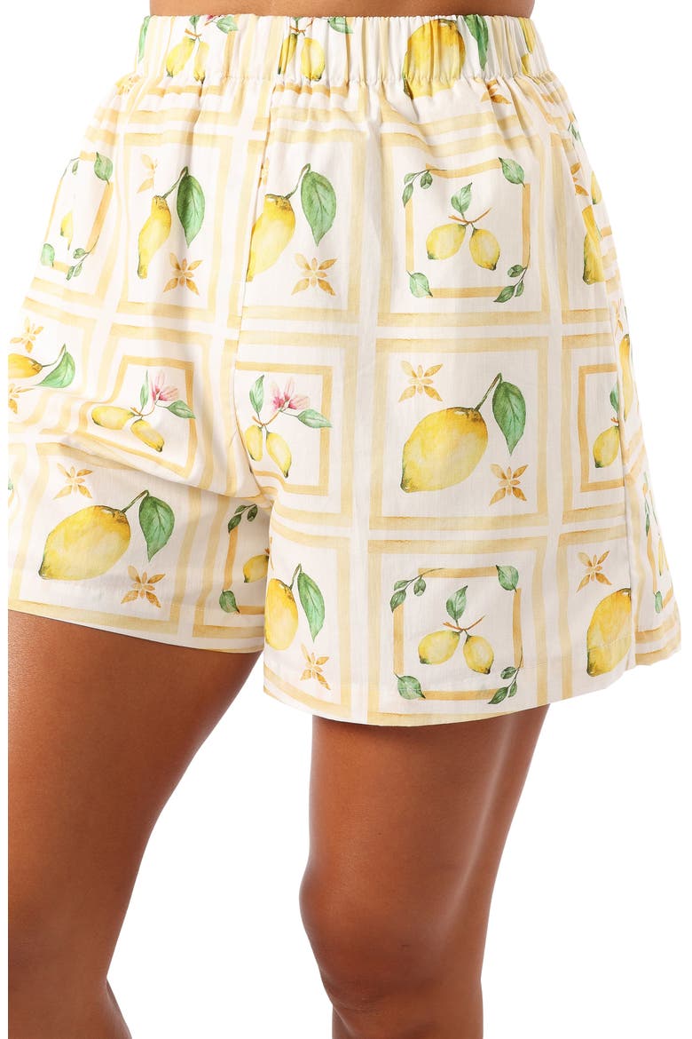 Domenica Cotton Button-Up Shirt & Shorts Set, Alternate, color, LEMON PRINT