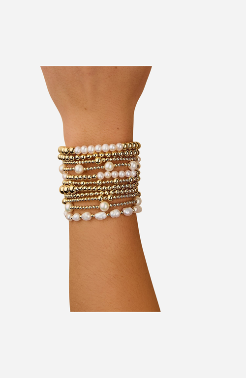 Little Sky Stone Avery Pearl Bead Bracelet In White