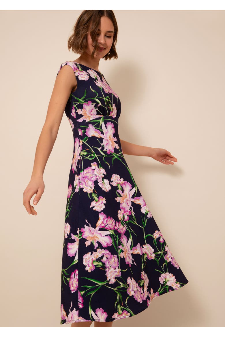 Luna Midi Jersey Dress, Alternate, color, Midnight Blossom
