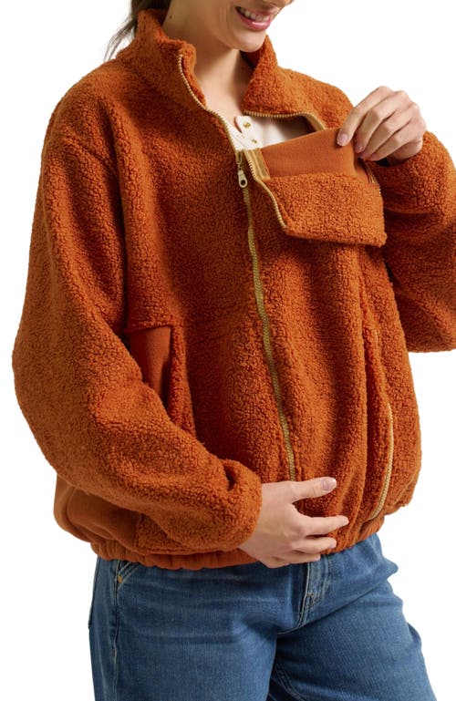 Zzdnu Cache Couer Sasha Maternity & Babywearing Fleece Jacket In Brown