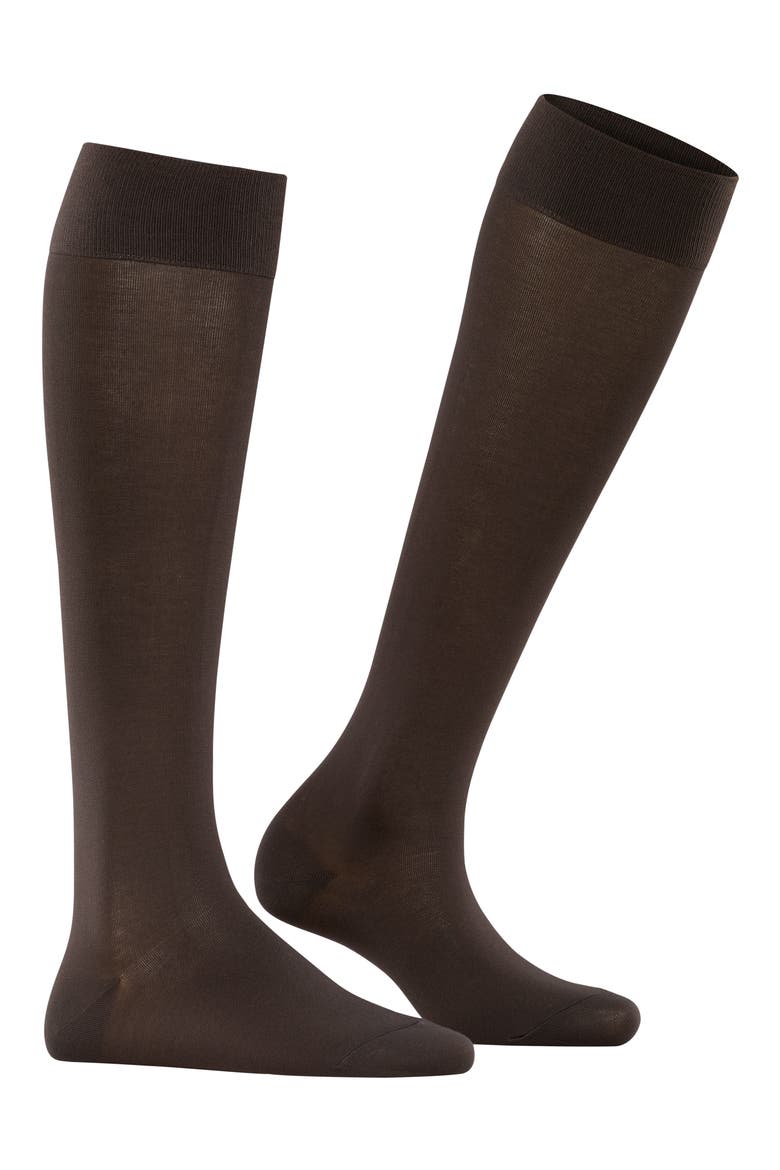 Cotton Touch Knee High Socks, Alternate, color, DARK BROWN