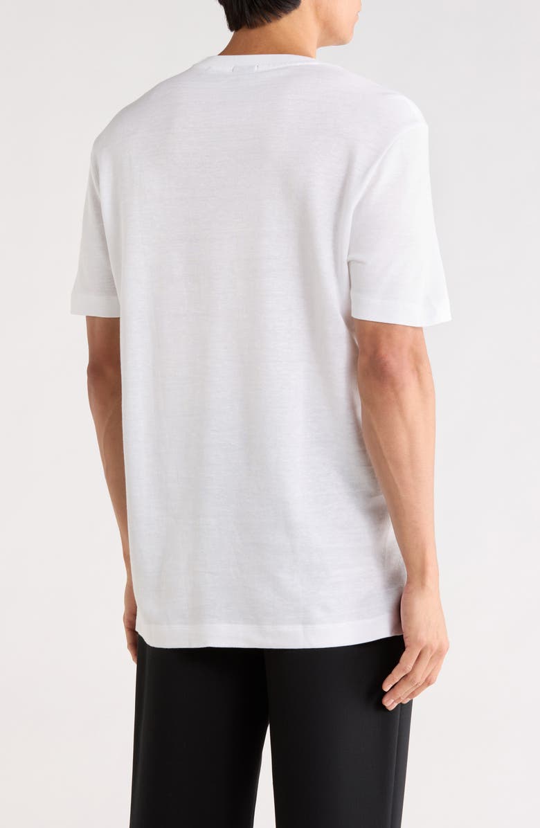 BOSS Thompson Cotton & Linen Blend Knit T-Shirt, Alternate, color, White