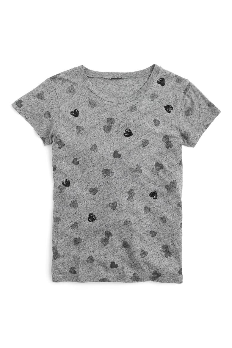 Sequin Heart Tee, Alternate, color, HEATHER FLANNEL