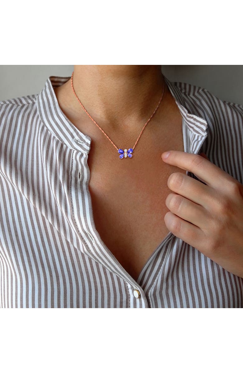 Julianna B. Tanzanite & Diamond Butterfly Necklace 14k, Alternate, color,