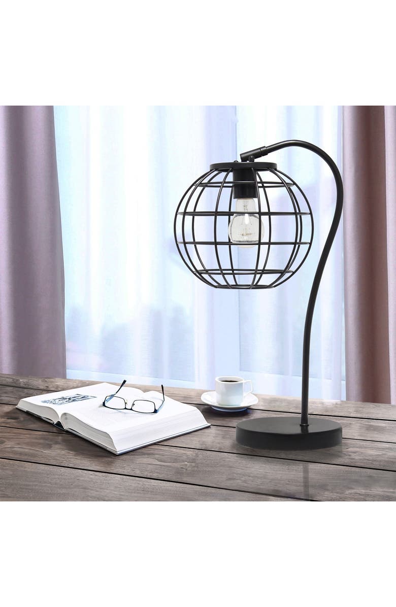 LALIA HOME Arched Metal Cage Table Lamp - Black, Alternate, color,