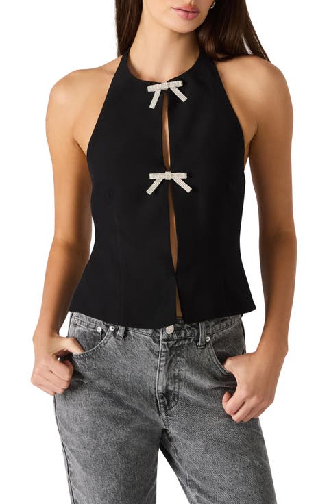 Juvia Crystal Bow Halter Top