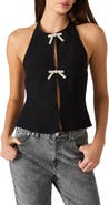 Steve Madden Juvia Crystal Bow Halter Top