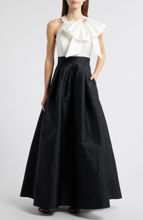 Eliza J Bow Mikado Ballgown in Black Ivory  product