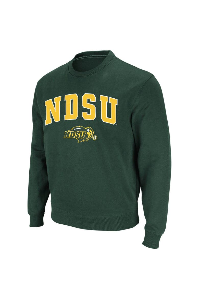 Men's Colosseum Green NDSU Bison Arch & Logo Crew Neck Sweatshirt, Main, color, Green