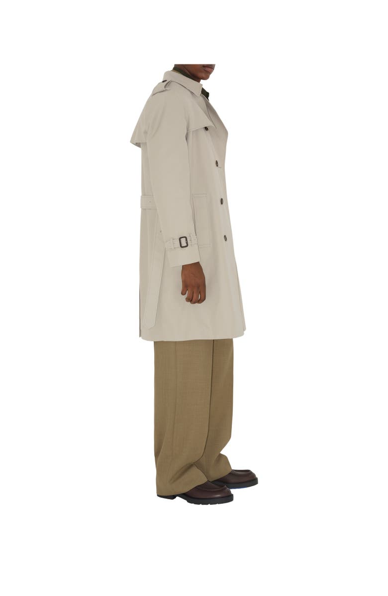 Burberry Long Cotton Blend Trench Coat, Alternate, color, 