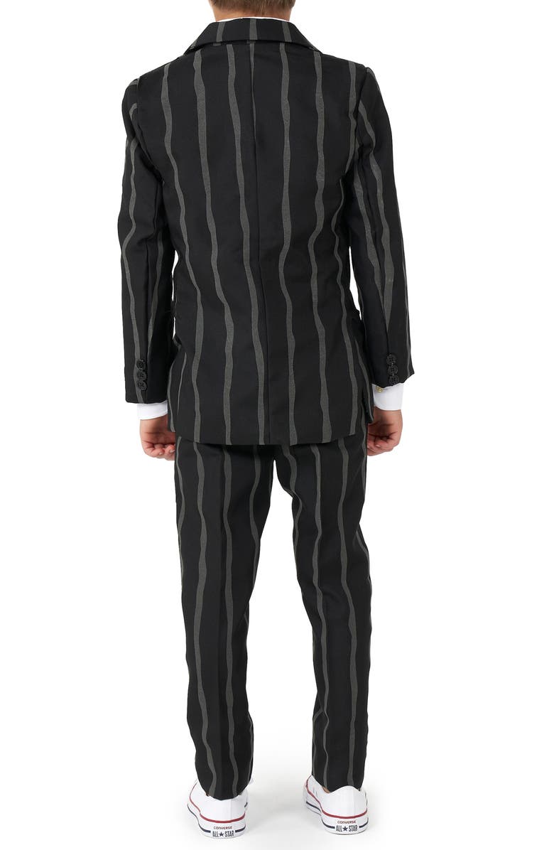 OppoSuits Kids' Suitmeister Oversize Pinstripe Two-Piece Suit with Tie, Alternate, color, Black