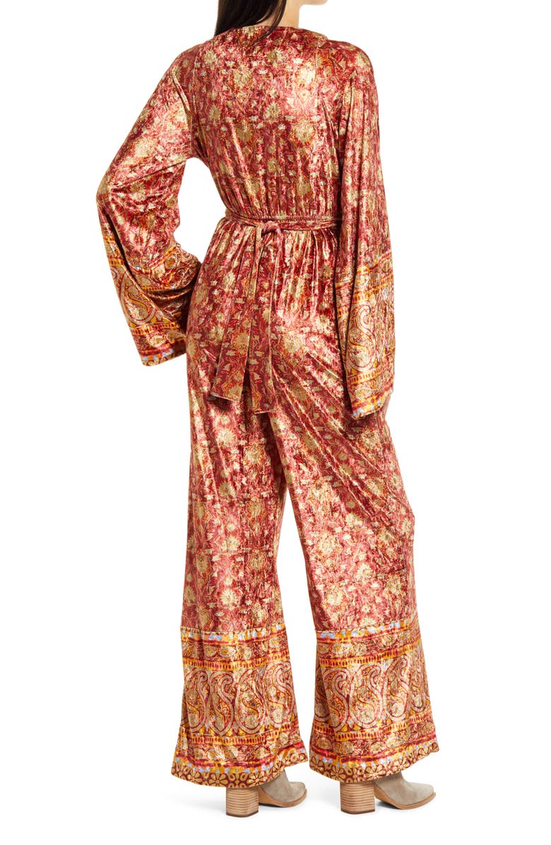 Free People Harper Printed Long Sleeve Jumpsuit, Alternate, color, 