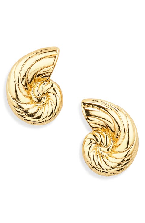 Nautilus Shell Stud Earrings