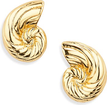 Nautilus Shell Stud Earrings