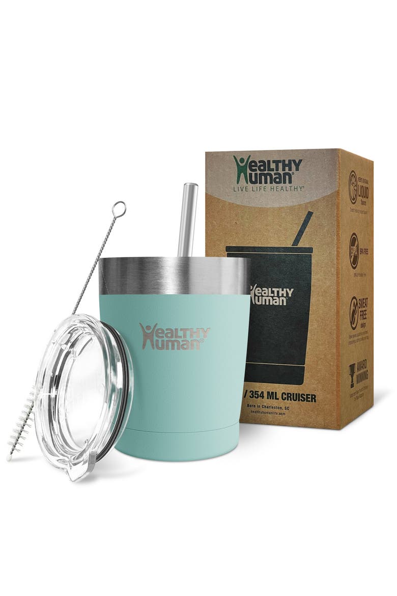 Stainless Steel Tumbler with Straw Splash, Alternate, color, Green