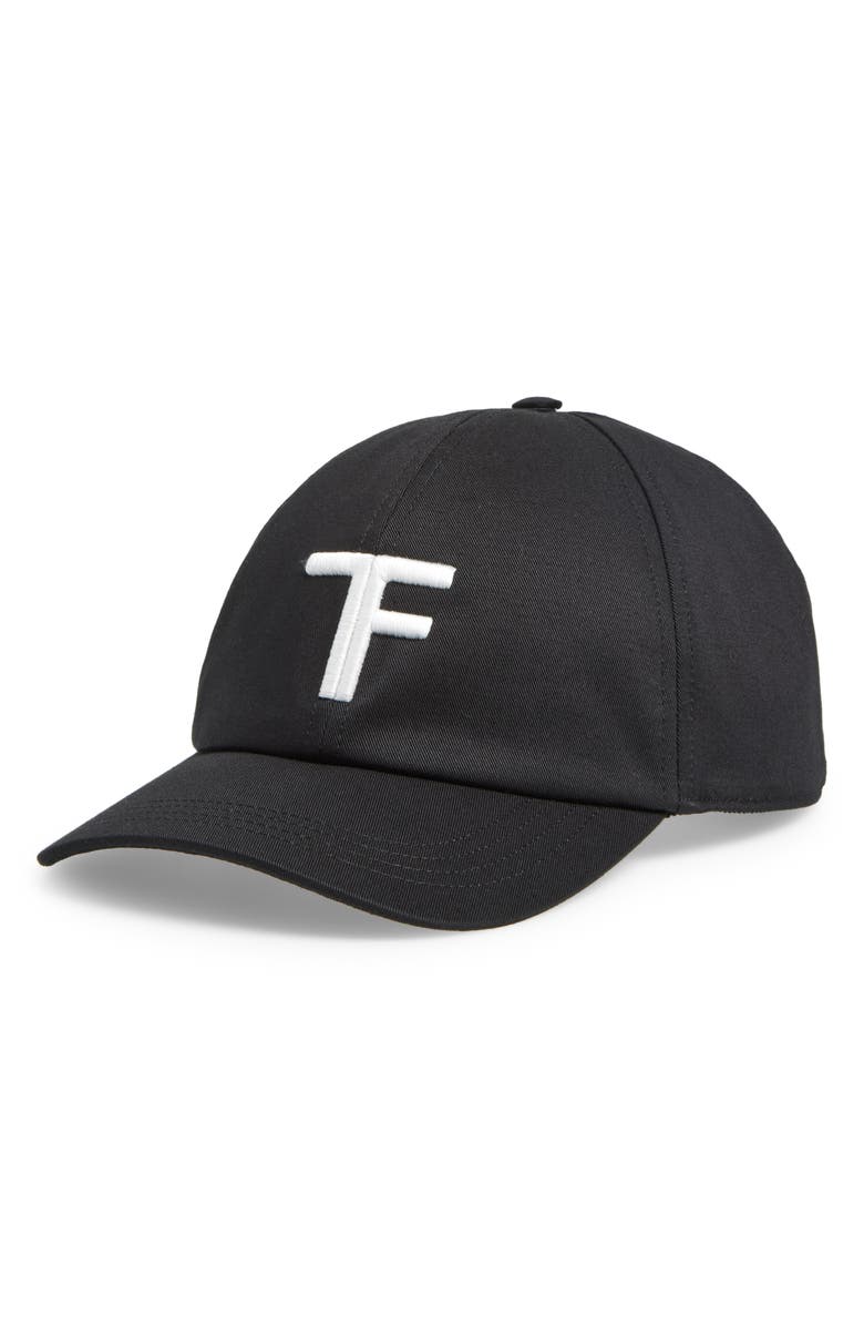TOM FORD Cotton Twill Baseball Cap, Main, color, 3Nw02 Black/ Cream