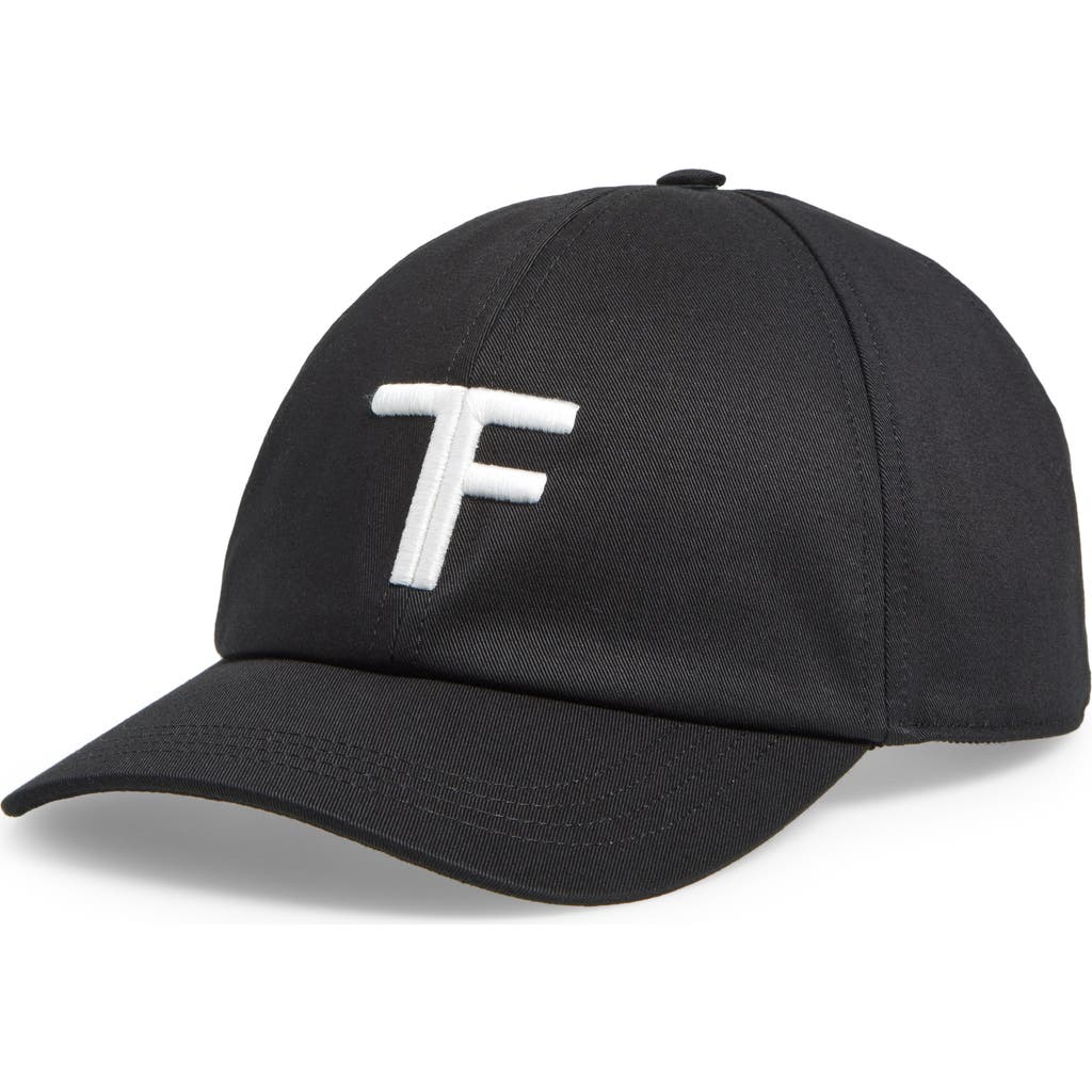 Tom Ford Cotton Twill Baseball Cap In Black