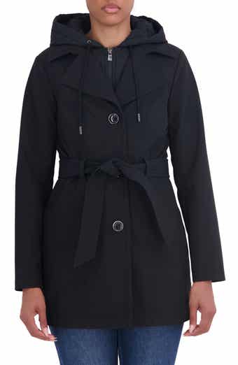 Softshell Trench Coat with Hooded Bib