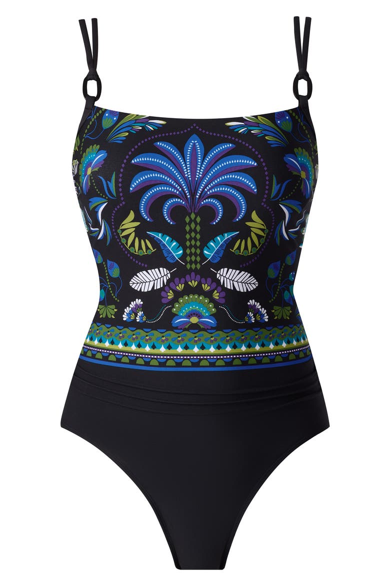 Taj Mahal Georgie Underwire One-Piece Swimsuit, Alternate, color, BLACK MULTI