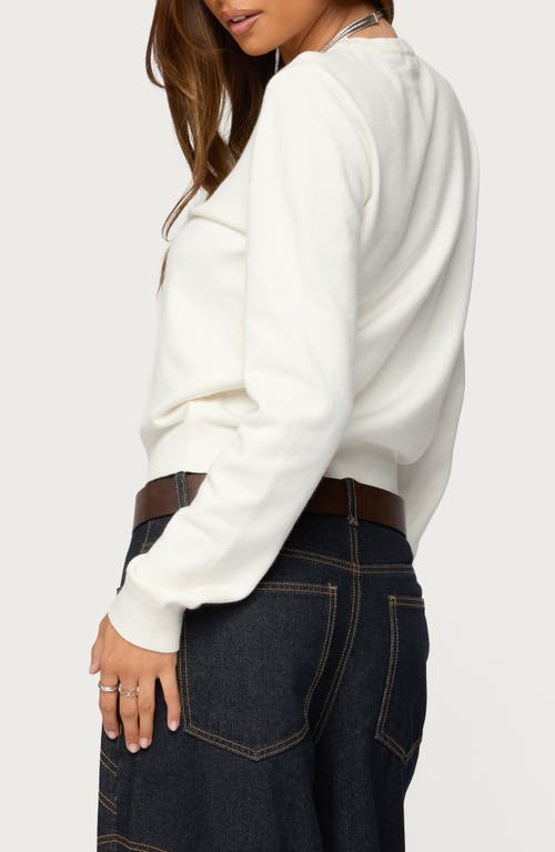 Edikted Liizzey Crewneck Sweater In White