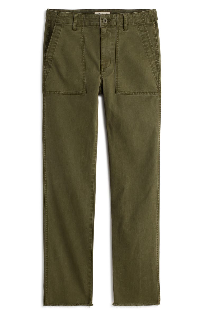 Madewell Garment Dyed Slim Straight Leg Utility Pants, Alternate, color, Faded Ivy