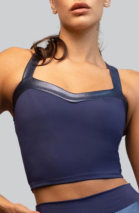 Nova Metallic Trim Longline Sports Bra