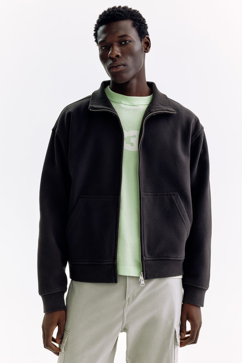 Relaxed Fit Boxy-style Track Jacket, Alternate, color, Black