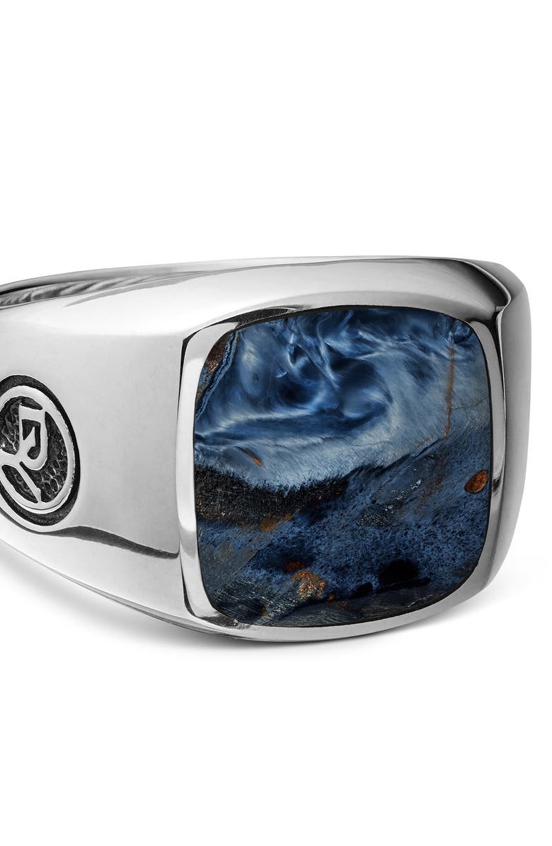 David Yurman 'Exotic Stone' Signet Ring in Silver, Alternate, color, 