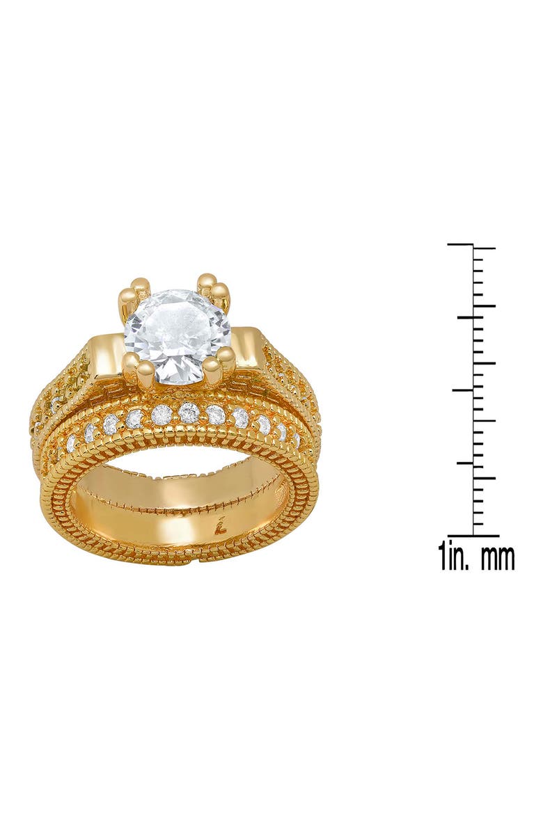 Set of 2 Assorted Simulated Diamond Rings, Alternate, color, GOLD