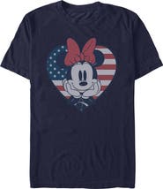 Minnie Mouse Men's Cute Portrait Heart Short Sleeve Graphic T-Shirt
