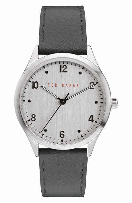 Ted Baker Manhatt Leather Strap Watch, 40mm