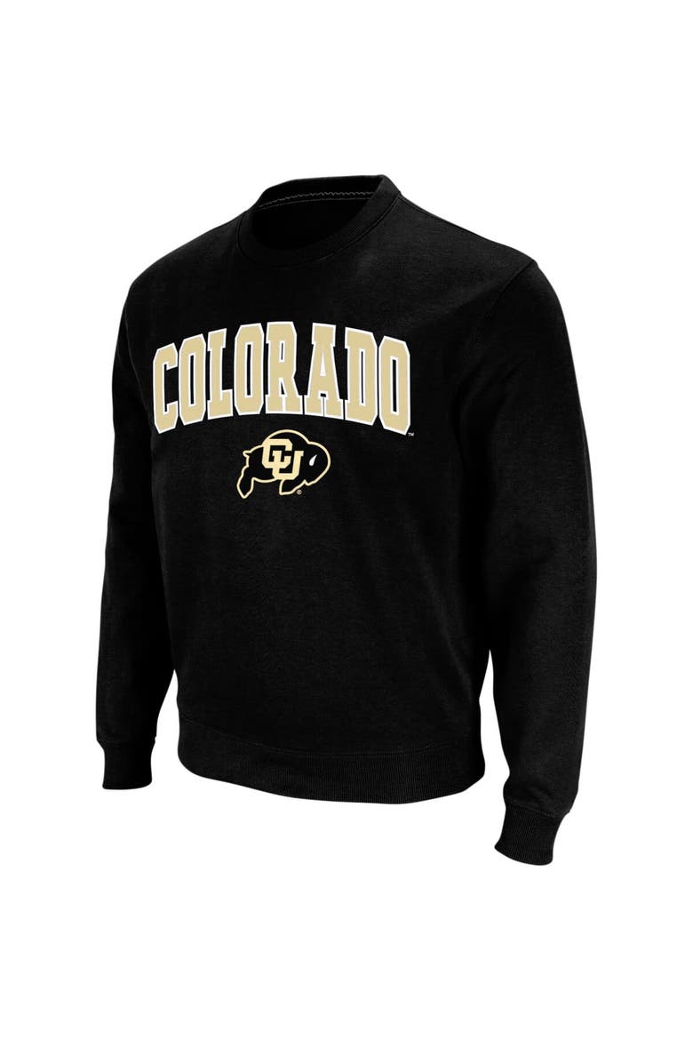 Men's Colosseum Black Colorado Buffaloes Arch & Logo Crew Neck Sweatshirt, Alternate, color, Black