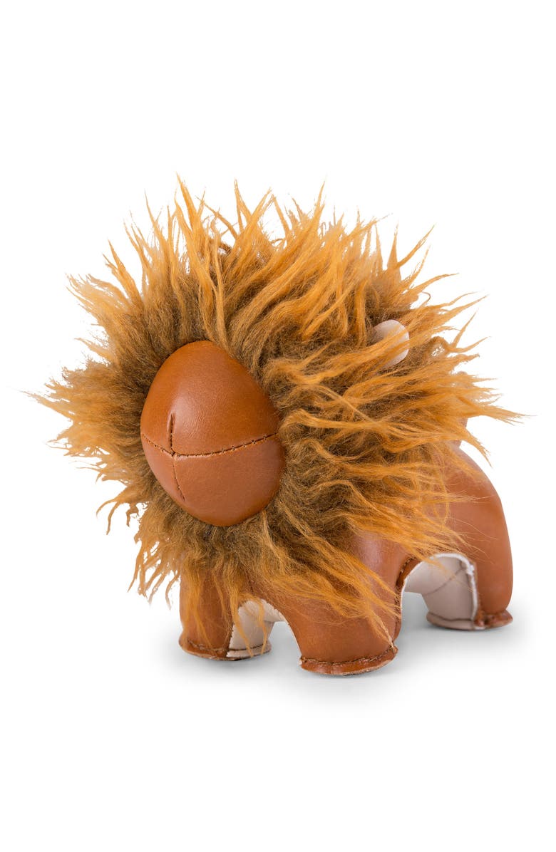 Zuny Lion Lino Faux Leather Paperweight, Main, color, Tan Wheat