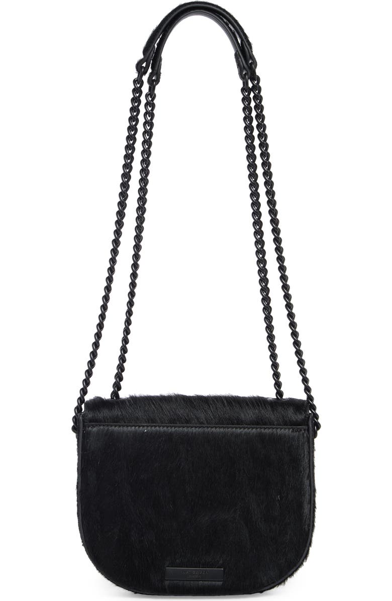 Kurt Geiger London Chelsea Genuine Calf Hair Saddle Crossbody Bag, Alternate, color, Black