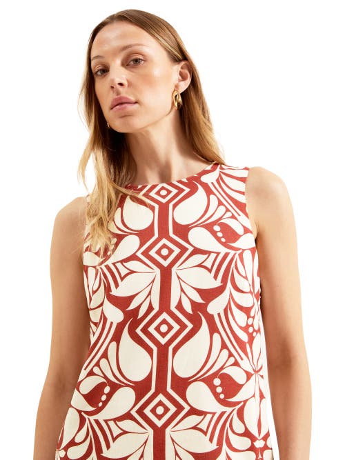 Ro&zo Tile Printed Shift Dress In Pink