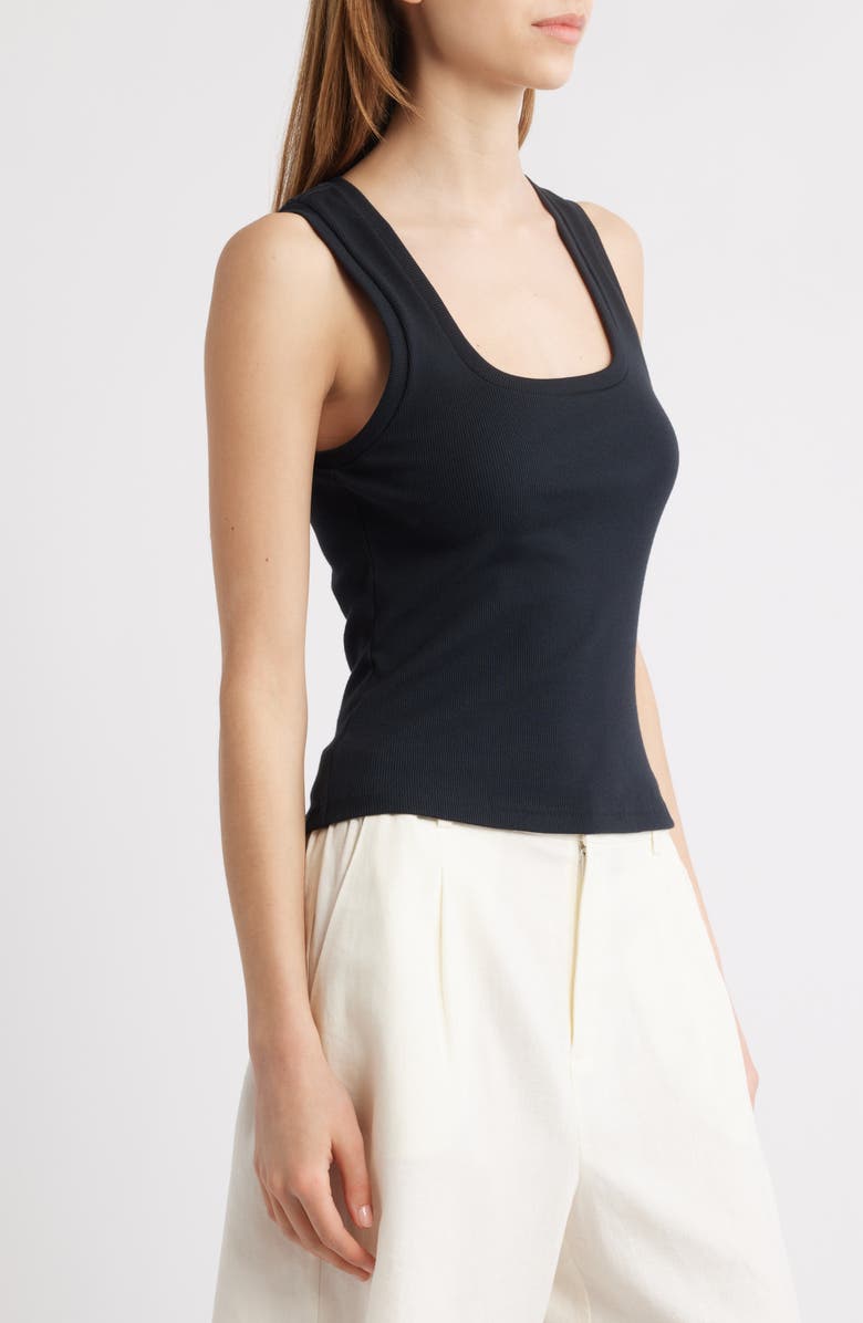 Rails Bobbie Rib Square Neck Tank, Alternate, color, Black