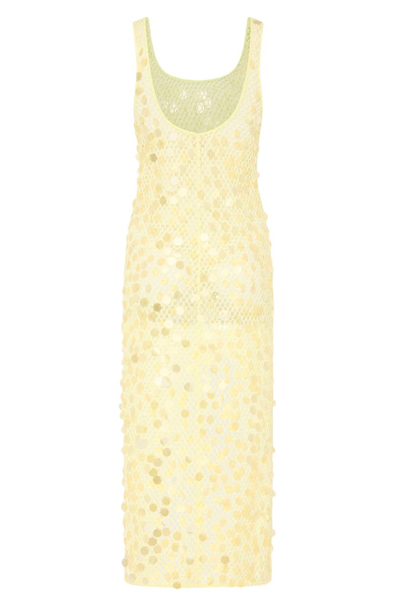 Milly Paillette Sheer Cover-Up Midi Dress, Alternate, color, Yellow