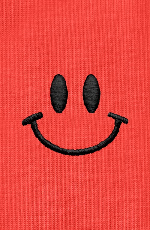 Dalix Smile Face Tee In Poppy Red