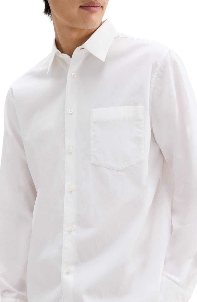 Theory Weekend Solid Cotton Button-Up Shirt, Alternate, color, White
